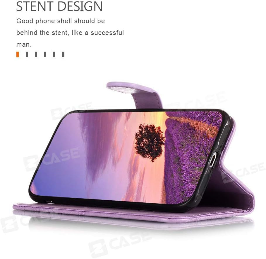 JZ Embossed 3D Butterfly Wallet Case for LG V30/V30S Thinq/V35/V35 Thinq/V30S/V30 Plus/V35 plus PU Leather Wallet Flip Phone Case Cover [Wrist Strap] - Red  JZ   