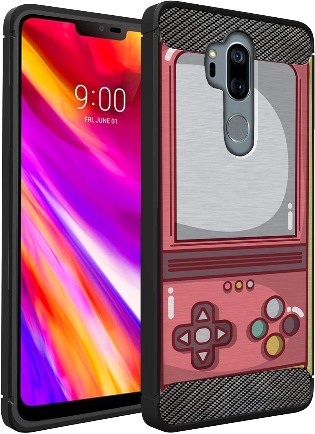 Casesondeck Case Compatible with [LG G7 / LG G7 Thinq] Pictorial Patterned TPU Design Case Flexible Slim and Elegant (Cobra Tiger)  CasesonDeck Pink Retro Game  