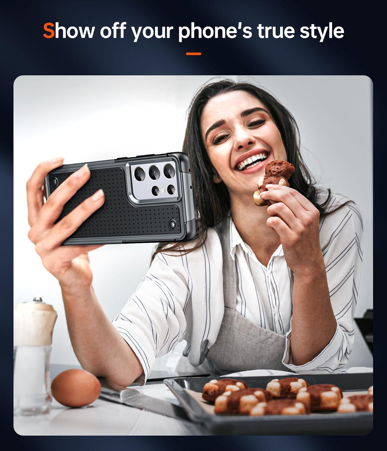 Leyi for Samsung S21 Ultra Case, Samsung Galaxy S21 Ultra Case 5G, Shockproof Heavy Duty Dual Layer Protective Hard PC Textured Back & Soft Bumper Case Cover for Galaxy S21 Ultra, Grey  LeYi   