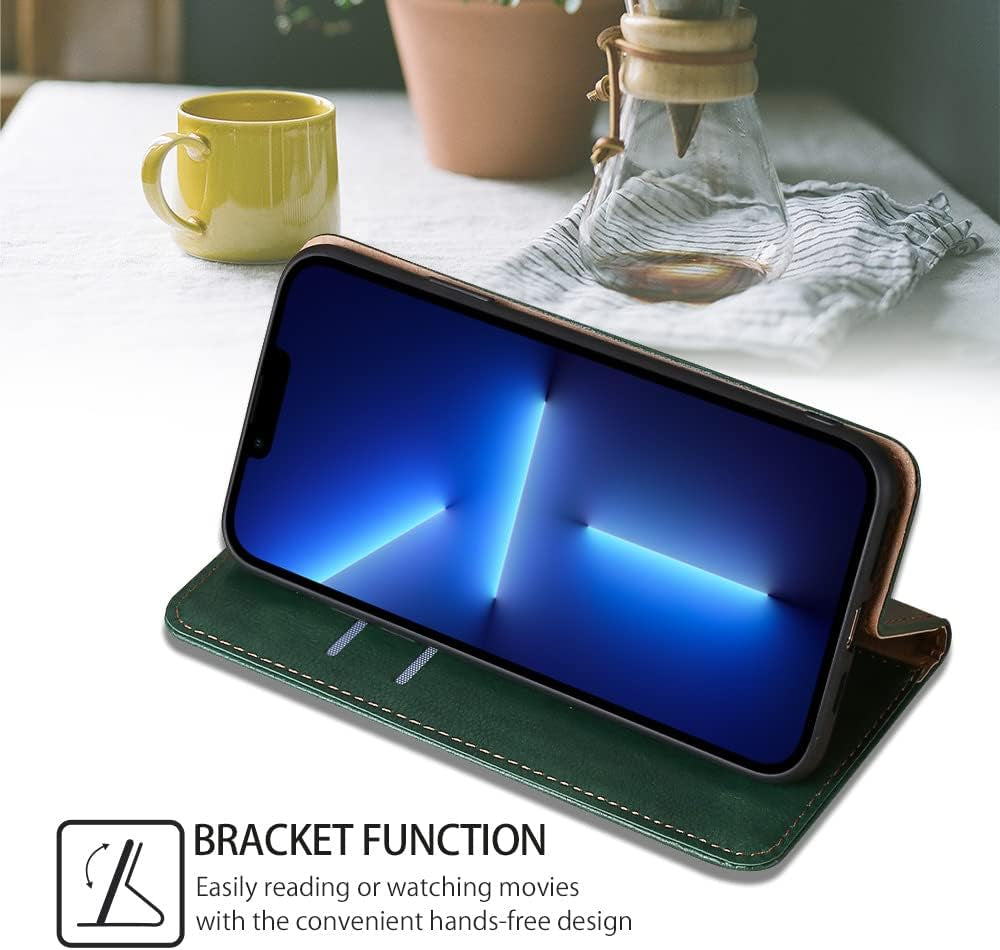 Cyr-Guard Phone Cover Wallet Folio Case for LG G7 THINQ, Premium PU Leather Slim Fit Cover for G7 THINQ, Easy Take, Green  Cyr-Guard   