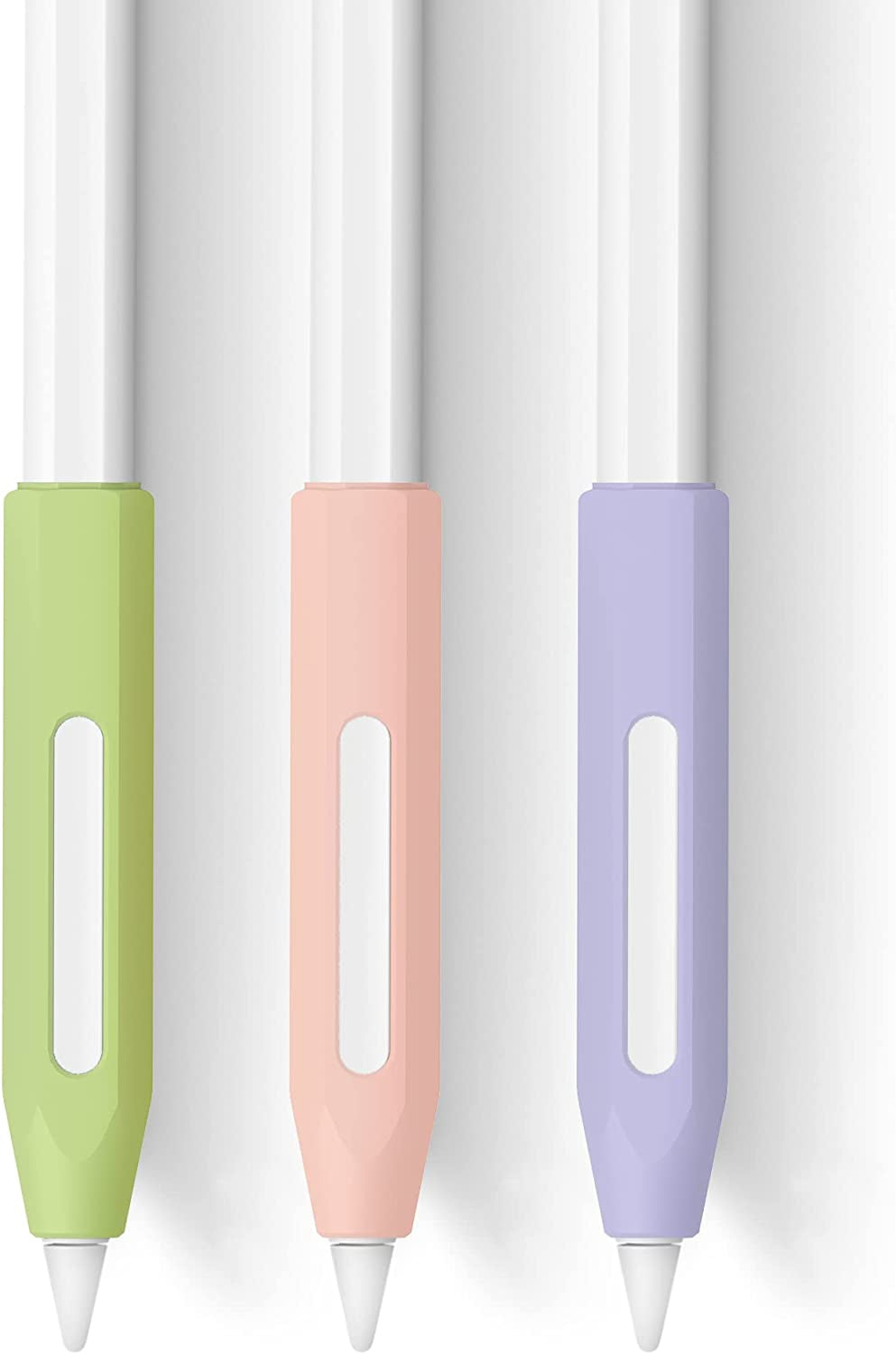 Grip Holder for Apple Pencil 2Nd Generation Accessories,Protective Silicone Sleeve Cover Ergonomic Design Compatible with Magnetic Charging and Double Tap,Black  Litumfen Pink,Purple,Green  
