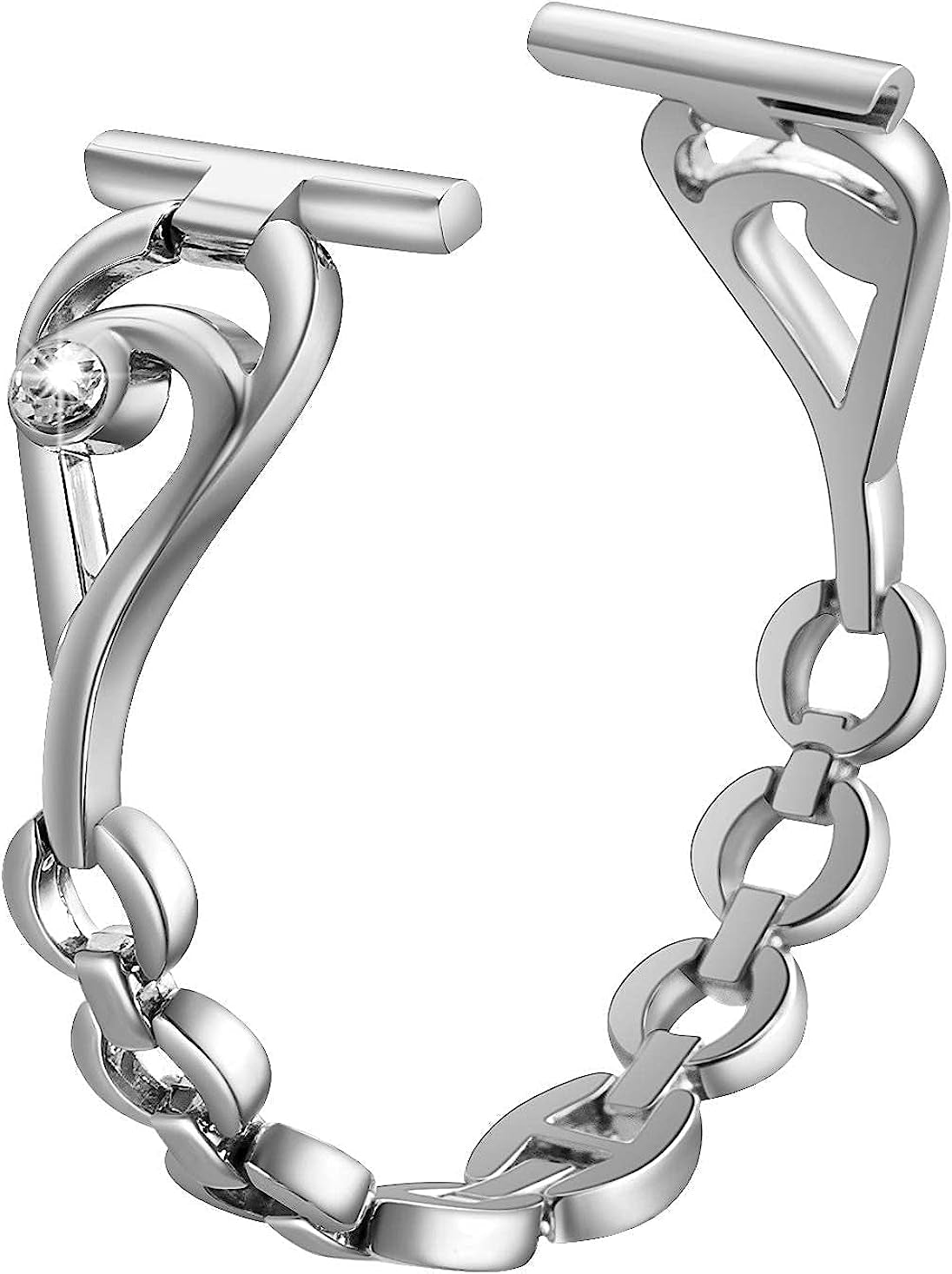 Sangamei Strap Compatible for Apple Watch Band 49Mm 45Mm 44Mm 42Mm 41Mm 40Mm 38Mm Metal Iwatch Band Replacement Series 8/7/6/5/4/3/2/1/SE Dressy Bracelet for Women  SaNgaiMEi Silver 38mm/40mm41mm 