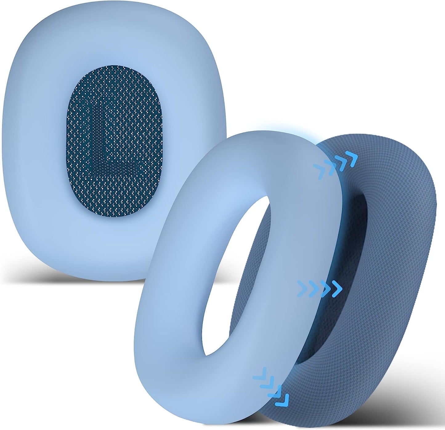 Seltureone Case Compatible for Airpods Max Earpads, Earcup Cover Protector, Silicone Earphone Protective Earpad Cover Accessories for Airpod Max Headphones Ear Pads, White  Seltureone Blue  