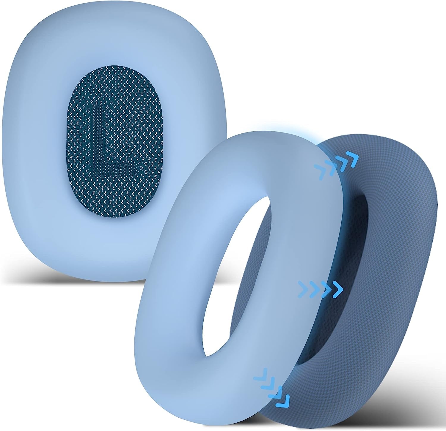 Seltureone Case Compatible for Airpods Max Earpads, Earcup Cover Protector, Silicone Earphone Protective Earpad Cover Accessories for Airpod Max Headphones Ear Pads, White  Seltureone Blue  