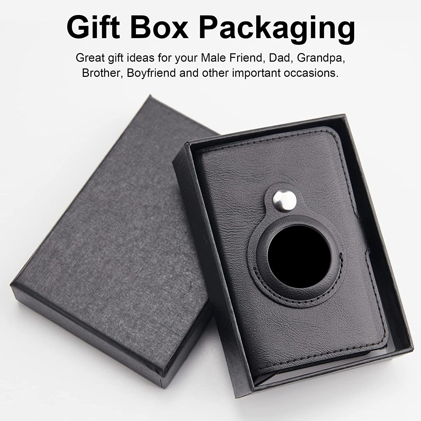 CITYWAY Airtag Wallet, Wallet for Men Compatible with Airtag, Leather Slim Air Tag Wallet with Money Clip, RFID Blocking Credit Card Holder, Integrated Airtag Wallet Case for Men'S Gift (Black)  CITYWAY   