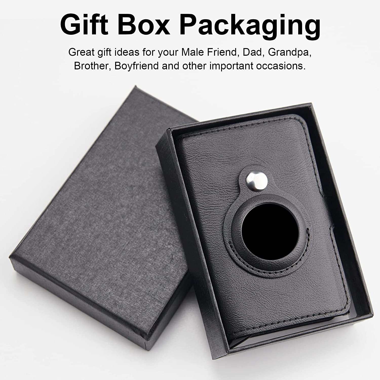 CITYWAY Airtag Wallet, Wallet for Men Compatible with Airtag, Leather Slim Air Tag Wallet with Money Clip, RFID Blocking Credit Card Holder, Integrated Airtag Wallet Case for Men'S Gift (Black)  CITYWAY   