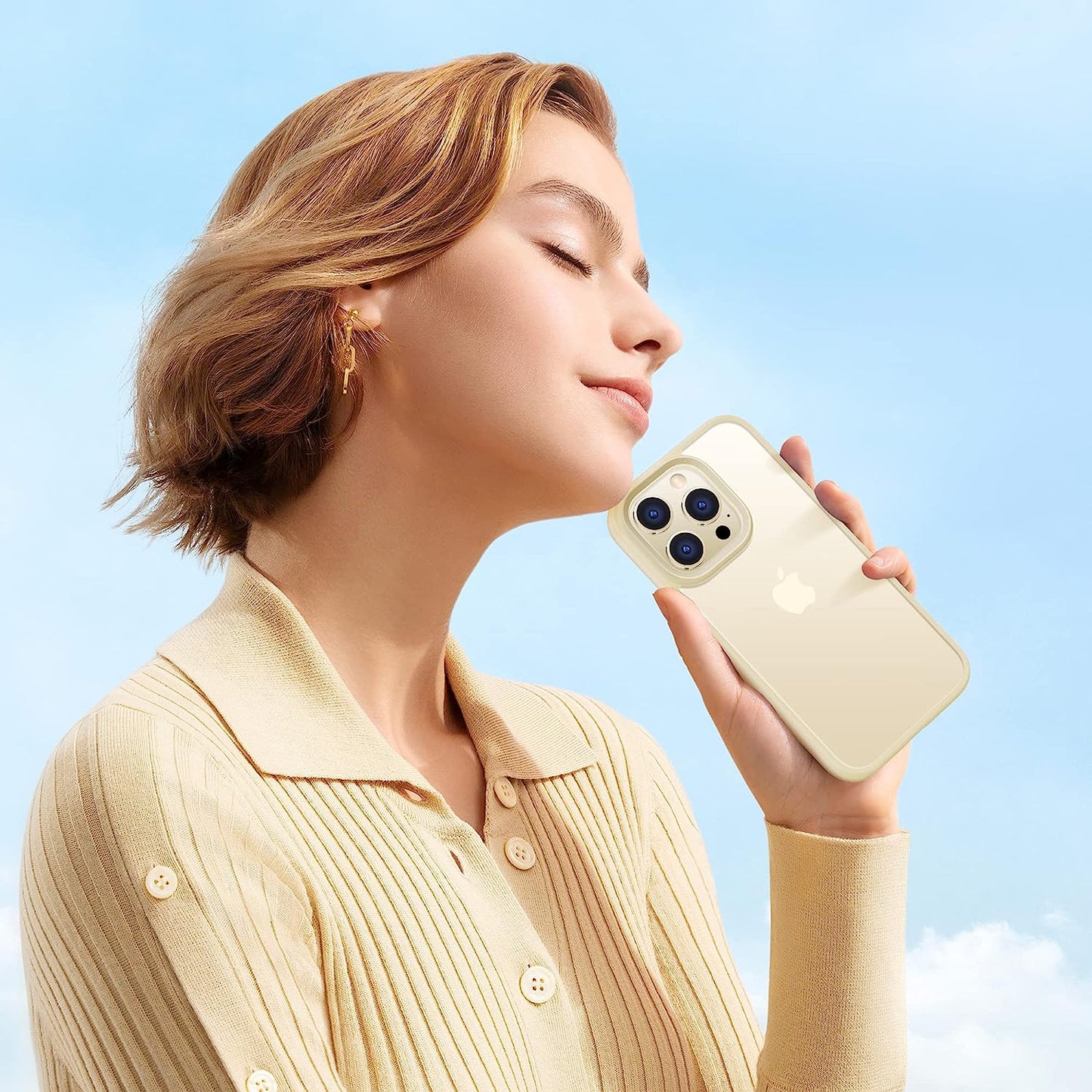 CASEKOO [SGS Tested] Newly Matte Beige Iphone 14 Pro Case [10FT Mil-Grade Protection] Anti-Fingerprints & Anti-Scratch Durable Translucent Back Anti-Slip Frame Iphone 14 Pro Phone Case, Beige  CASEKOO   