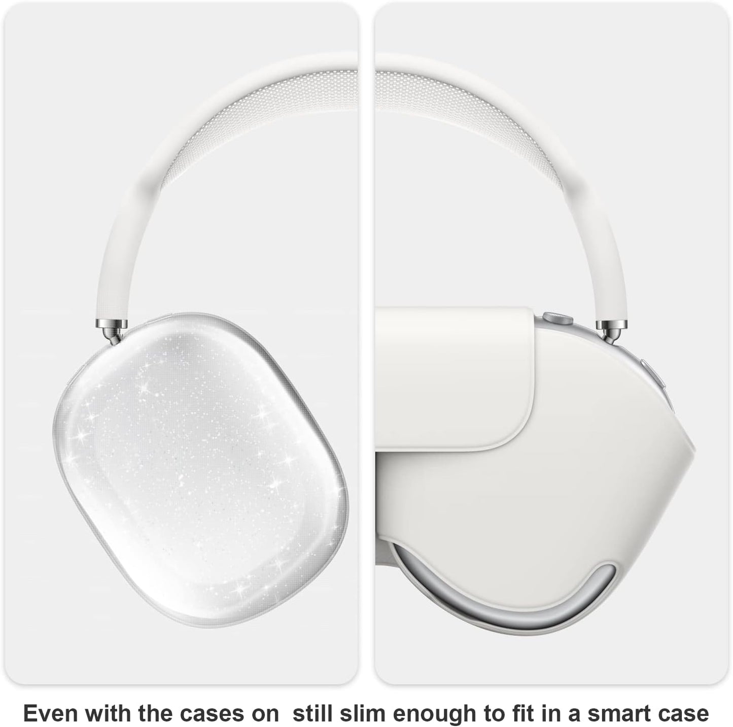 VICHYIE Case Cover for Airpods Max, Clear Soft TPU Case Anti-Scratch, Transparent Accessories Protector Cover for Airpods Max Headphones(Clear Glitter)  VICHYIE   