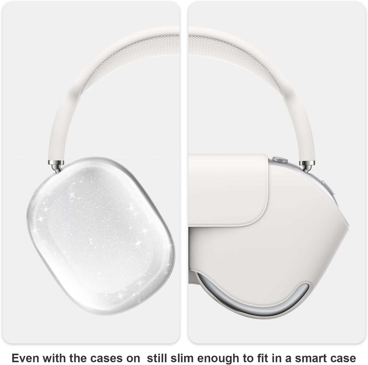 VICHYIE Case Cover for Airpods Max, Clear Soft TPU Case Anti-Scratch, Transparent Accessories Protector Cover for Airpods Max Headphones(Clear Glitter)  VICHYIE   