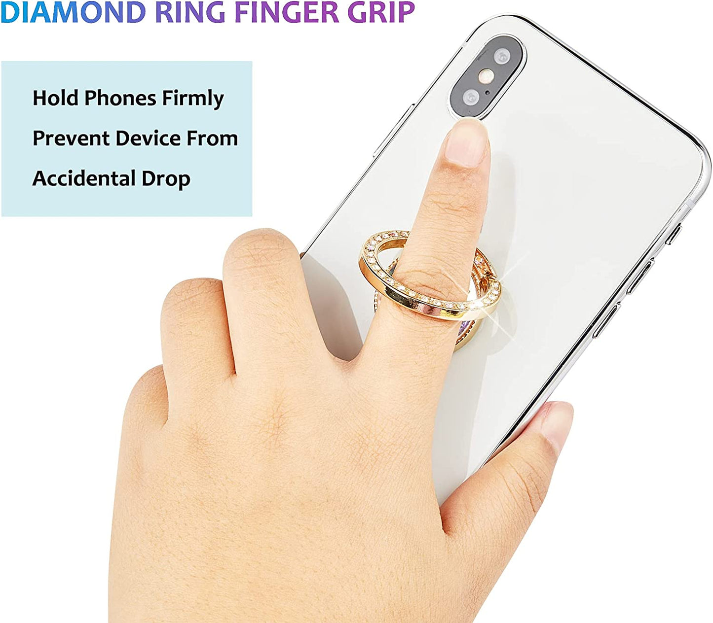 Lenoup Glitter Bling Bling Phone Ring Holder,Sparkle Phone Ring Grip Artificial Stand with Flat Diamond,Flat Rhinestone Cell Finger Ring for Phones,Pad(Gold)  lenoup   