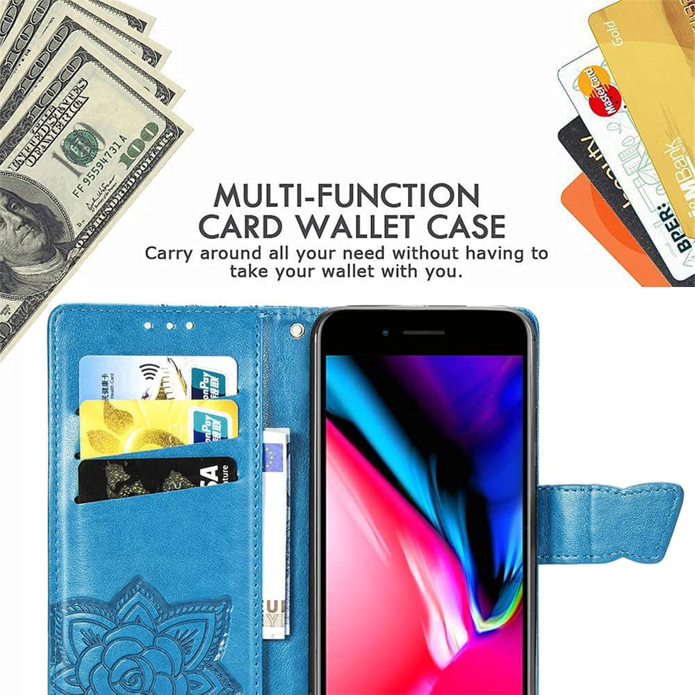 NKECXKJ LG G8 Thinq Case, Design for LG G8/G8 Thinq Case with Card Holder Stand Kickstand for Women Men Girls Boys,Lgg8/G8Thinq Wallet Cute PU Leather Flip Protective Cover 6.1 Inch-Blue  NKECXKJ   