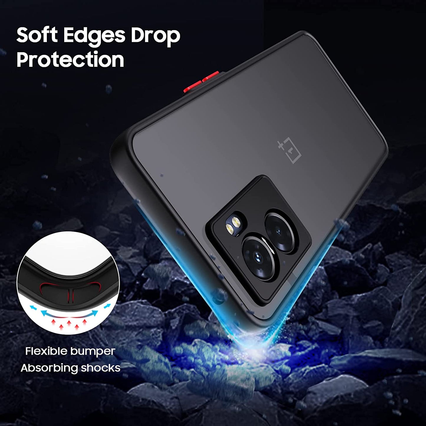 MAKAVO Slim Fit for Oneplus Nord N300 5G Case with Screen Protector [Ultra Thin] [Camera Cover] Full Protection Flexible Bumper Hard Matte PC Back Cover for One plus N300 5G (Black)  MAKAVO   