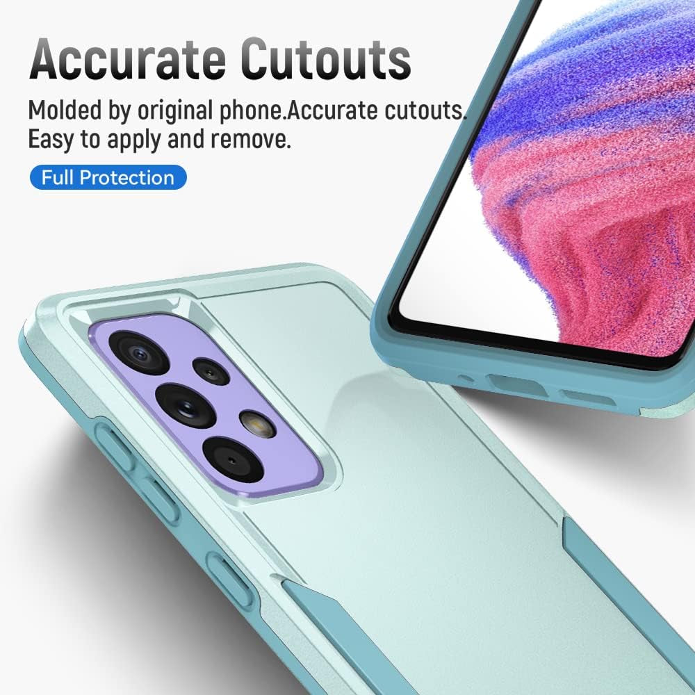 For Samsung A53 5G Case, Galaxy A53 5G Case with Screen Protector,Full Body Protection Durable Rubber Cover Phone Case for Samsung Galaxy A53 5G,Mint  Yanmen   