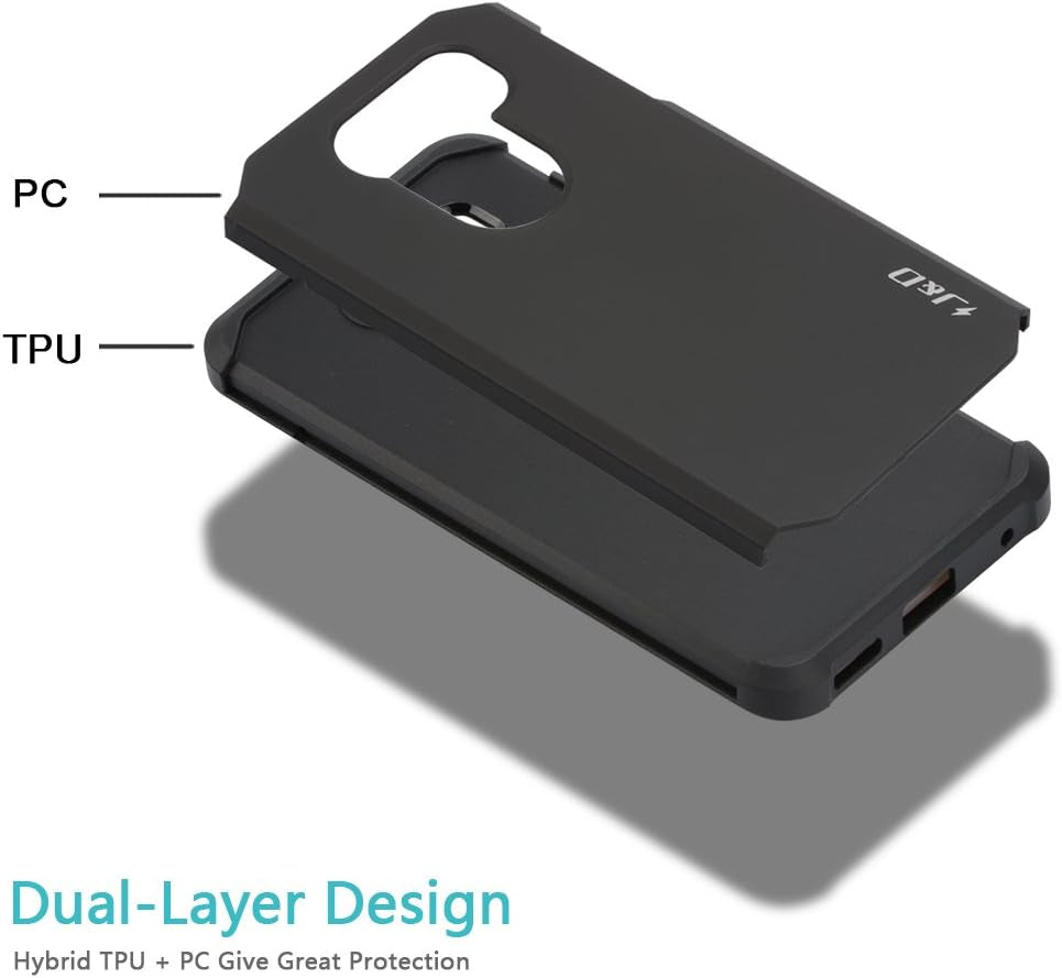 J&D Case Compatible for LG V35 Case, LG V35 Thinq/Lg V30S/LG V30S Thinq/Lg V30/LG V30 plus Case, Heavy Duty Dual Layer Hybrid Shock Proof Protective Rugged Bumper Case for LG V35 Case, Blue  J&D Tech   