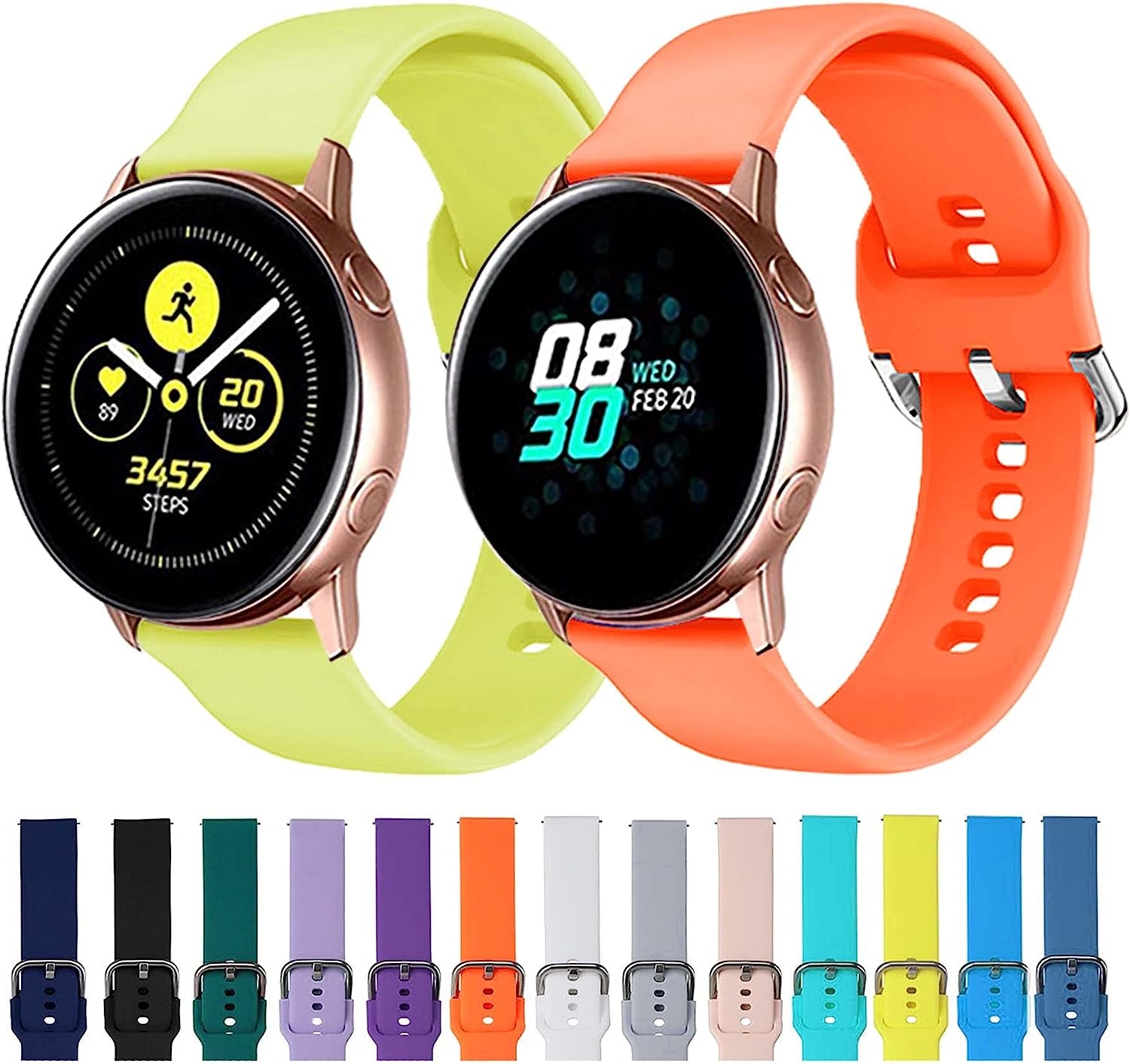 13 Pack Bands Compatible with Samsung Galaxy Watch 4 40Mm 44Mm/Galaxy Watch 4 Classic, Galaxy Watch 5 /Galaxy Watch 5 Pro 45Mm, Galaxy Active 2 Watch Bands, 20Mm Soft Silicone Replacement Straps for Women Men  Suremita   