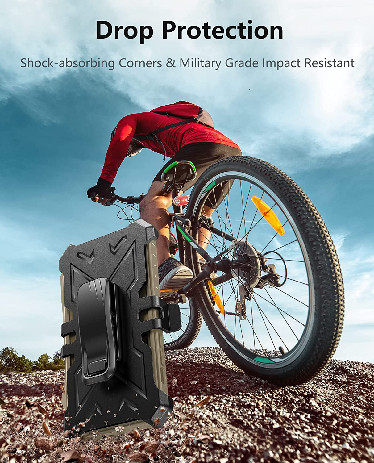 FNTCASE for Iphone 14 Pro Max Case: Military Grade Rugged Cell Phone Cover with Kickstand & Holster | Shockproof TPU Protection Bumper Matte Textured Design for Iphone 14 Pro Max Cases 6.7Inch - Beige  FNTCASE   