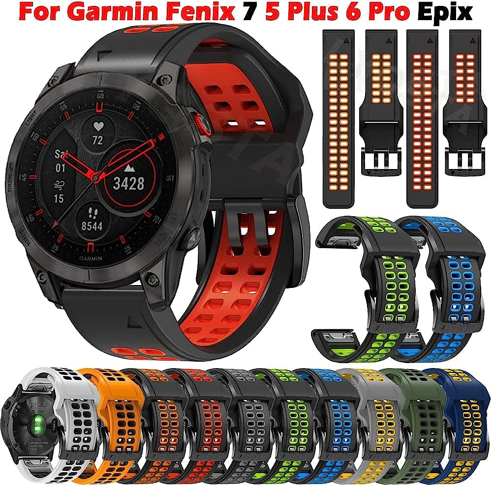Eeomoik Silicone 22Mm Band Straps for Garmin Fenix 5 plus 6 Pro 7 935 945 S60 S62 Smart Quick Fit Wristband for Garmin Epix Bracelet  EEOMOiK   