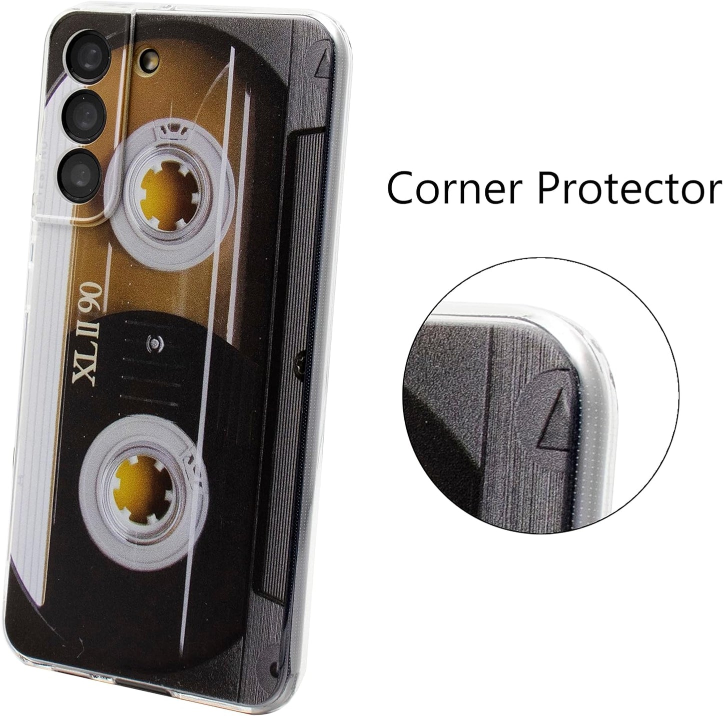 TNCYOLL Compatible with Samsung Galaxy S22 Cool Case,Cassette Tape Shockproof Music Cool Phone Case Bumper Protective Cover for Samsung Galaxy S22  TNCY   