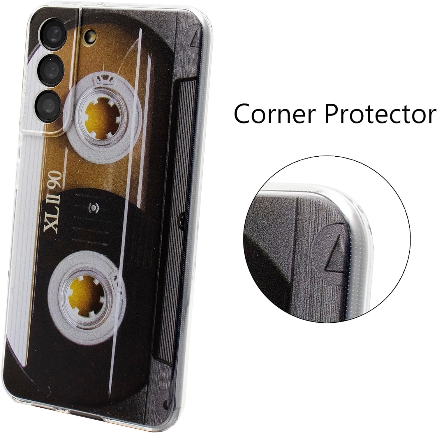 TNCYOLL Compatible with Samsung Galaxy S22 Cool Case,Cassette Tape Shockproof Music Cool Phone Case Bumper Protective Cover for Samsung Galaxy S22  TNCY   