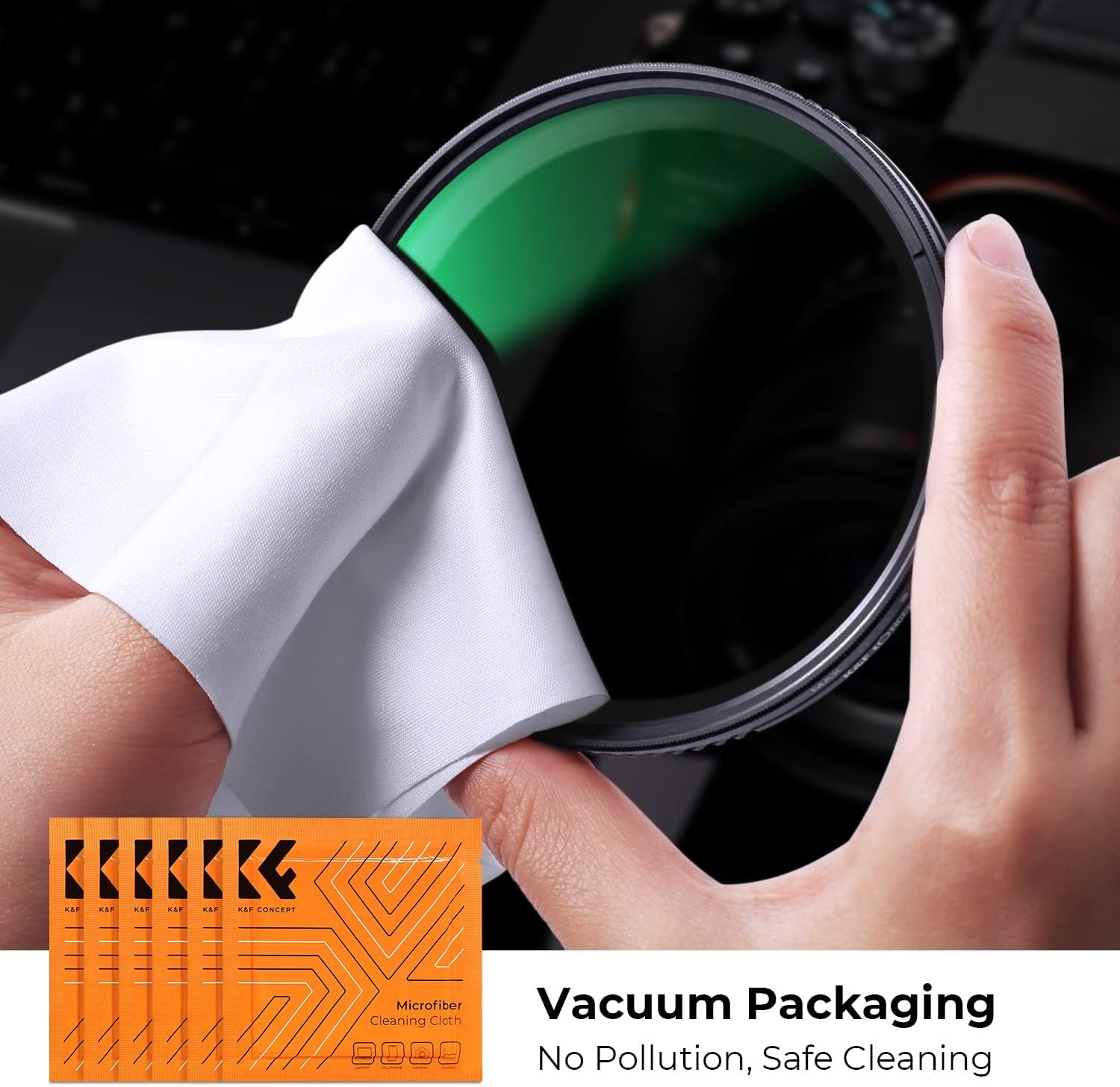 K&F Concept 9-In-1 Camera Lens Cleaning Kit for DSLR Camera Lens Filter Cell Phones with Air Blowing, Vacuum Cleaning Cloth*6, 15Ml Cleaning Cloths Liquid, Lens Cleaning Pen  Shenzhen Zhuoer Photograph   