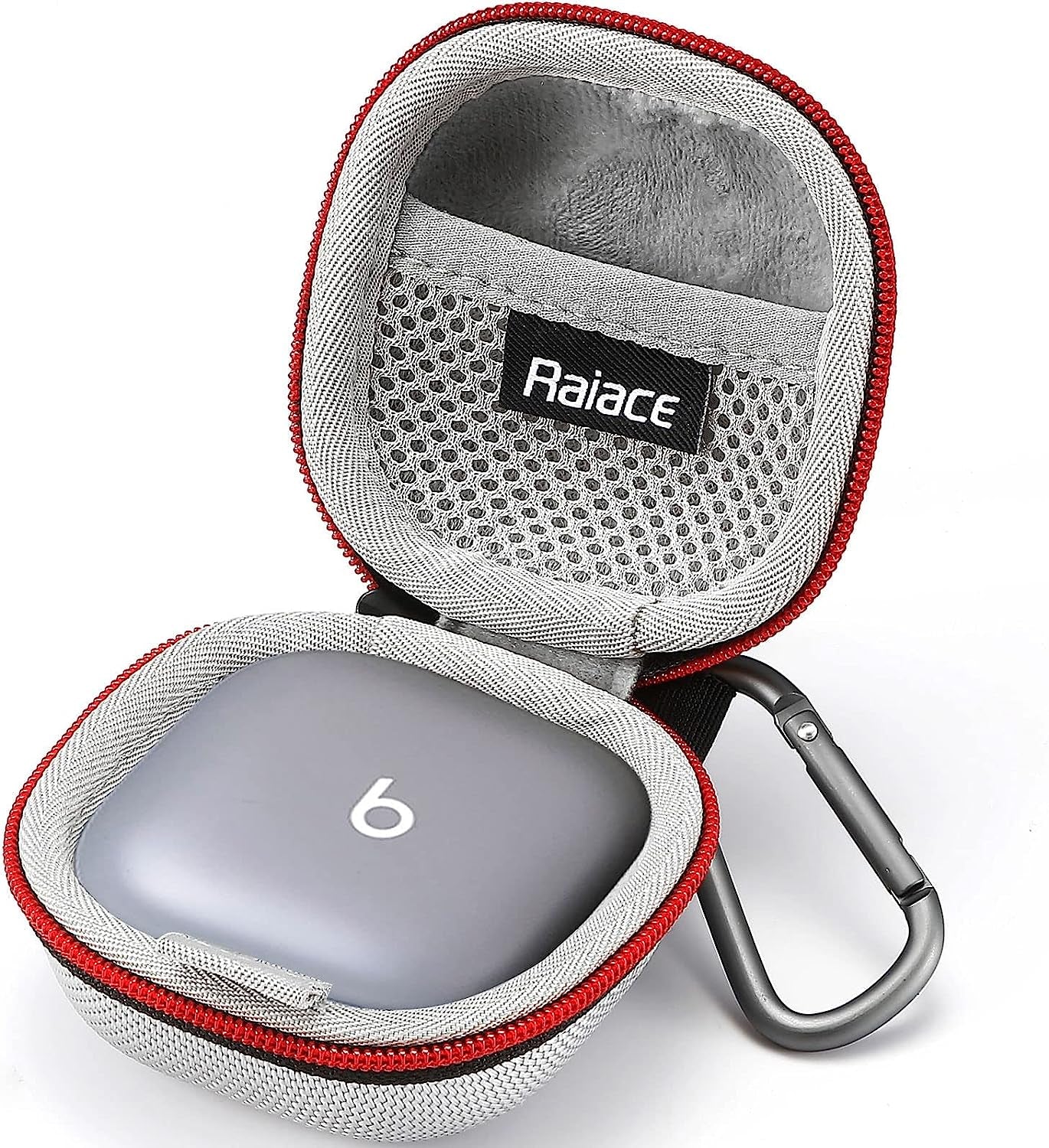 RAIACE Hard Storage Case Compatible with Beats Fit Pro Earbuds, Earbuds Storage Box with Mesh Pocket. (Case Only) - Silver  RAIACE   
