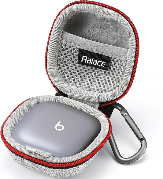 RAIACE Hard Storage Case Compatible with Beats Fit Pro Earbuds, Earbuds Storage Box with Mesh Pocket. (Case Only) - Silver  RAIACE   
