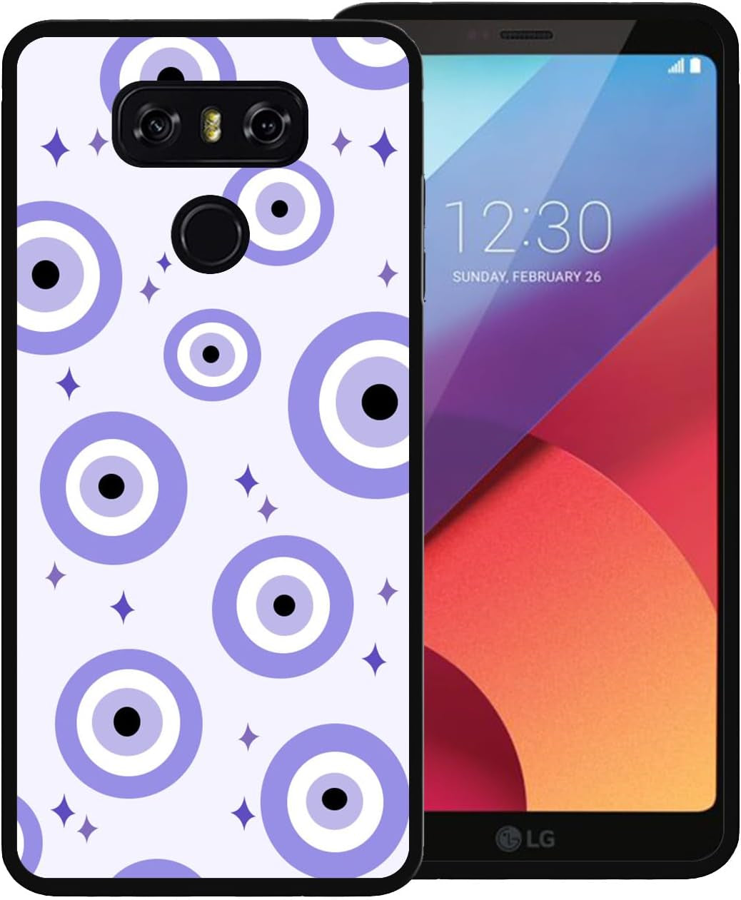 Zaztify Phone Case for LG G6/G6 Plus, Orange Evil Eye Turkish Demon Eyes Ojo Turco Naranja Cute Shockproof Protective Anti-Slip Thin Soft Cover Shell  zaztify Purple Eye  