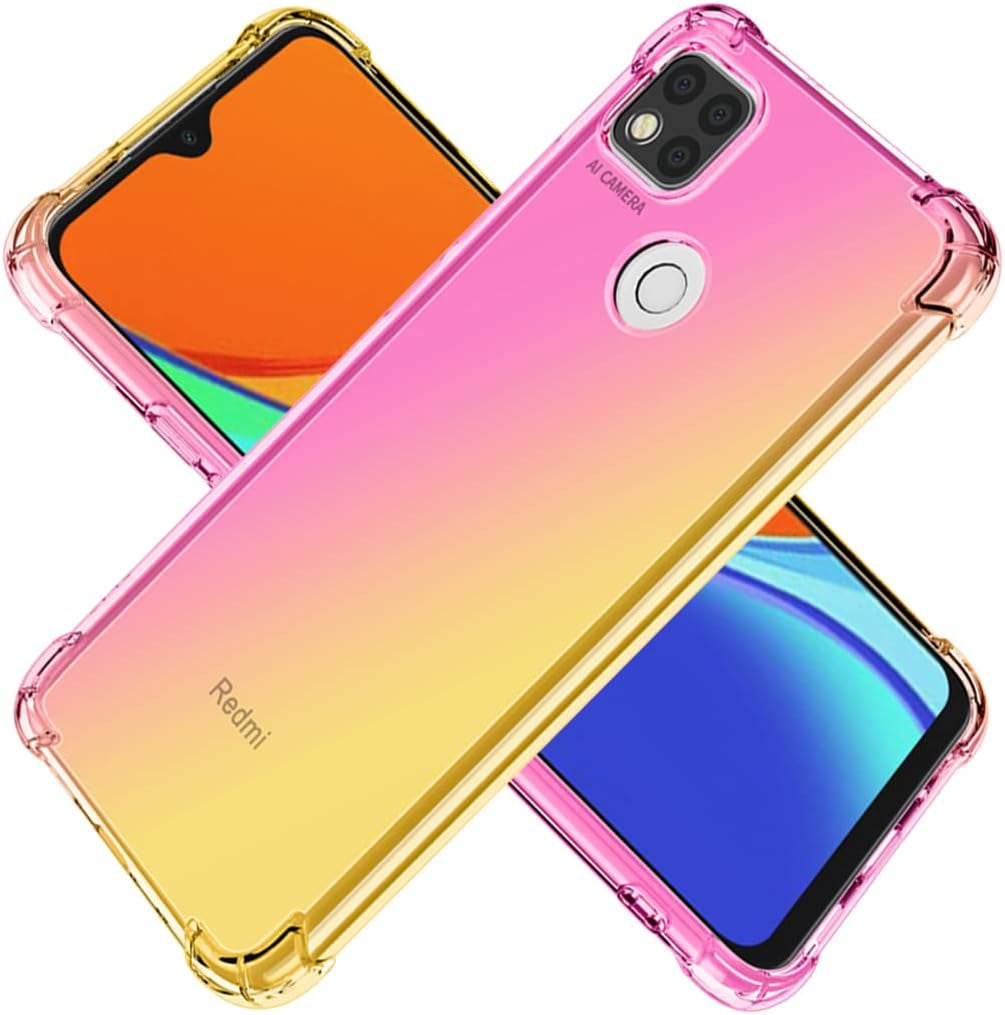 KOARWVC Case for Redmi 9C/Poco C3/Redmi 10A/Redmi 9 Activ Case, Crystal Clear Case Gradient Slim anti Scratch TPU Shockproof Protective Phone Cases Cover for Xiaomi Redmi 9C (Pink/Gold)  KOARWVC   