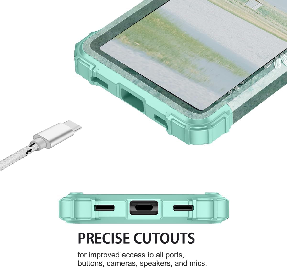 Hekodonk for Google Pixel 6 Pro Case,Heavy Duty Shockproof Protection Hard Plastic+Silicone Rubber Hybrid 3 in 1 Drop Protective Case for Google Pixel 6 Pro White Flower  Hekodonk   