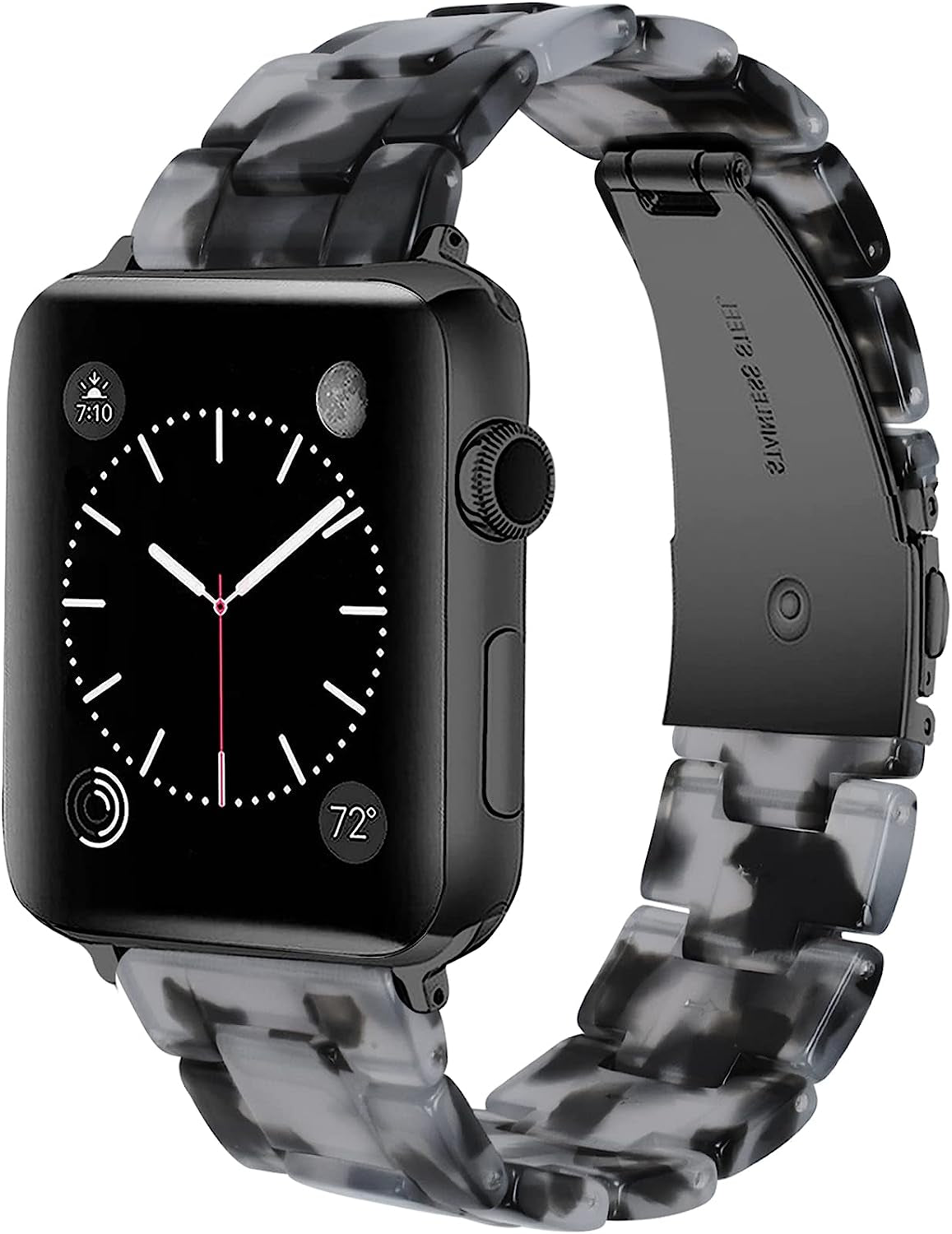 NYENEIL Compatible with Apple Watch Band 38Mm 40Mm 41Mm 42Mm 44Mm 45Mm Ultra 49Mm for Iwatch SE Lightweight Resin Wristband Bracelet Strap Series 8 7 6 5 4 3 2 1 Mens Womens  NYENEIL Black green 38MM/40MM/41MM 