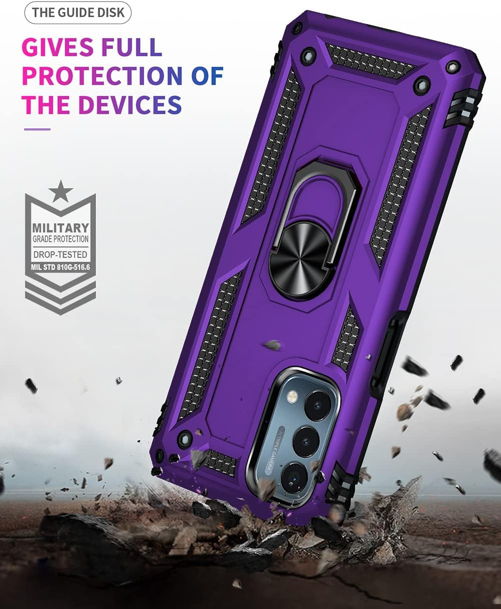 SKTGSLAMY for Oneplus Nord N200 5G Case,With Screen Protector,[Military Grade] 16Ft. Drop Tested Cover with Magnetic Kickstand Car Mount Protective Case for Oneplus Nord N200 5G, Purple  SKTGSLAMY   