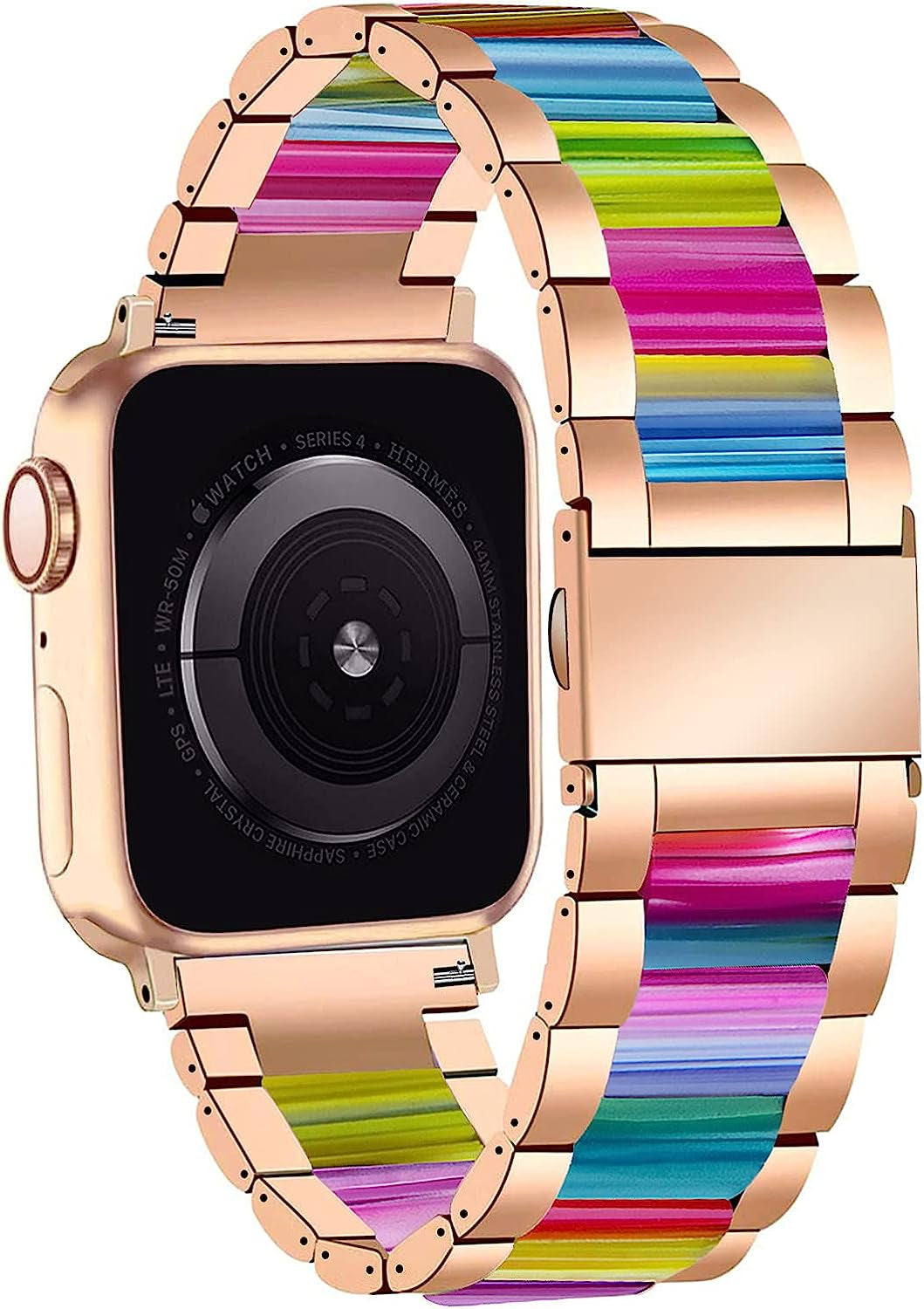 NYENEIL Compatible with Apple Watch Band 38Mm 40Mm 41Mm 42Mm 44Mm 45Mm Ultra 49Mm for Iwatch SE Lightweight Resin Wristband Bracelet Strap Series 8 7 6 5 4 3 2 1 Mens Womens  NYENEIL Red floral 42MM/44MM/45MM/49MM 