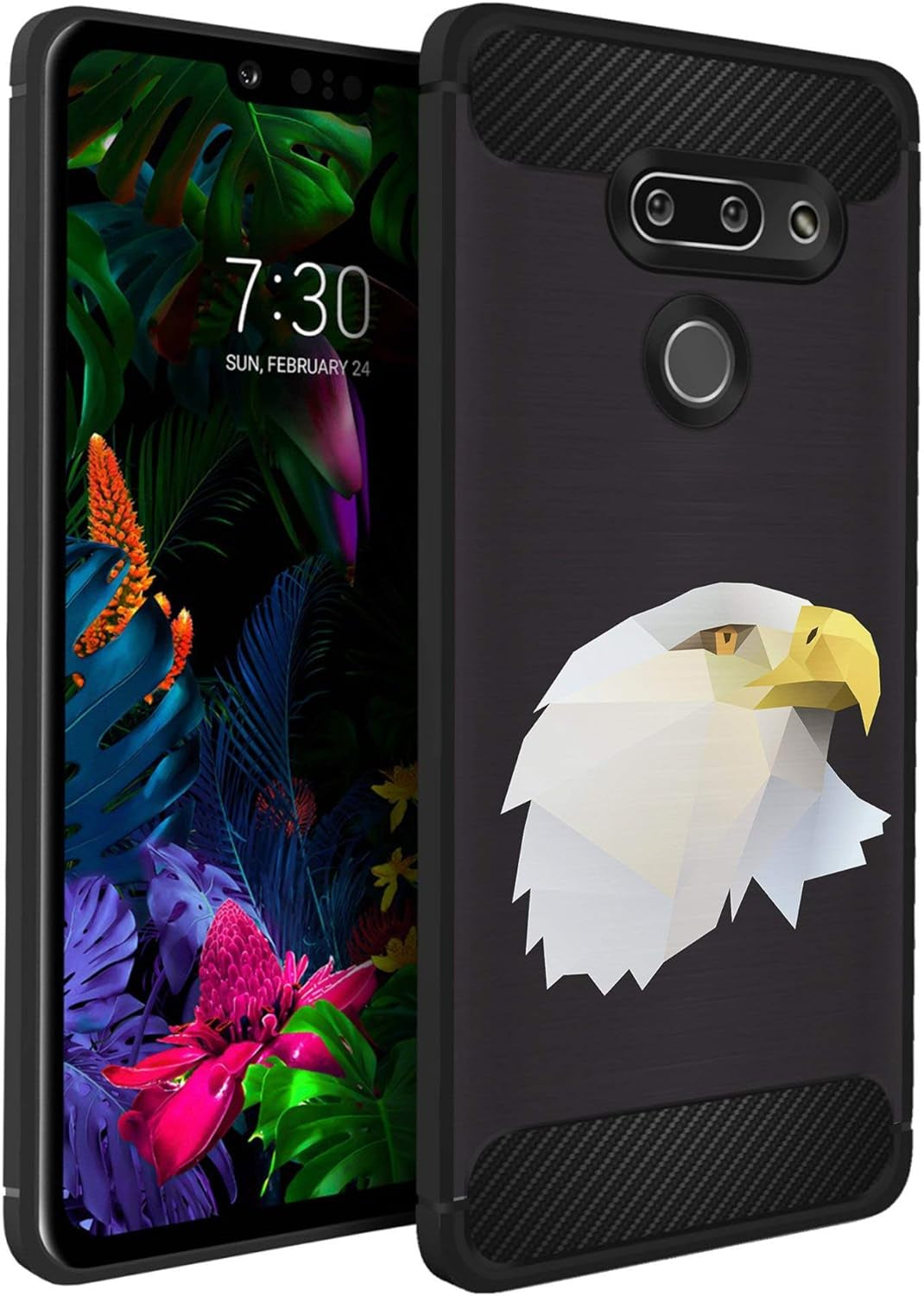 Casesondeck Case Compatible with LG G8 Thinq/Lg G8 -Flexible and Durable Shock Absorption with Carbon Fiber Accents and Designs (Deer Skull)  CasesonDeck Majestic Eagle  