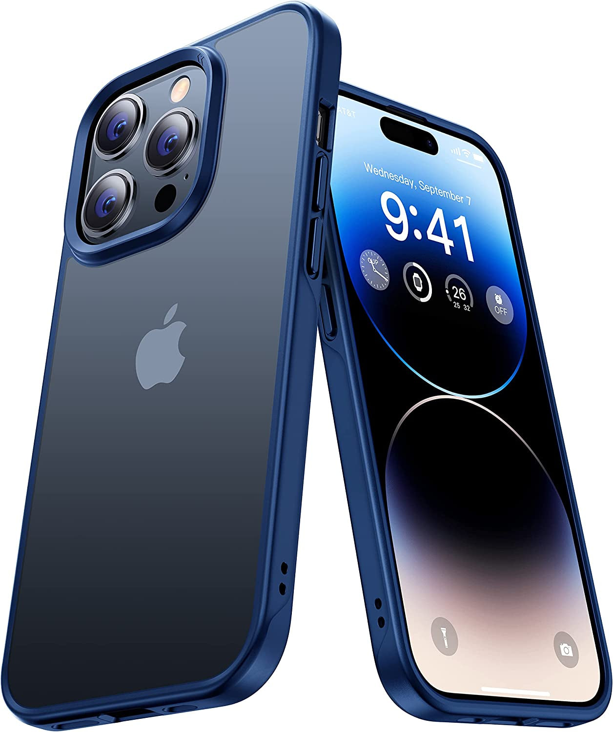 CASEKOO [SGS Tested] Newly Matte Shockproof Iphone 14 Pro Case [10FT Mil-Grade Protection] Anti-Fingerprints & Anti-Scratch Durable Translucent Back Anti-Slip Frame Iphone 14 Pro Phone Case, Black  CASEKOO Blue Iphone 14 Pro Max 