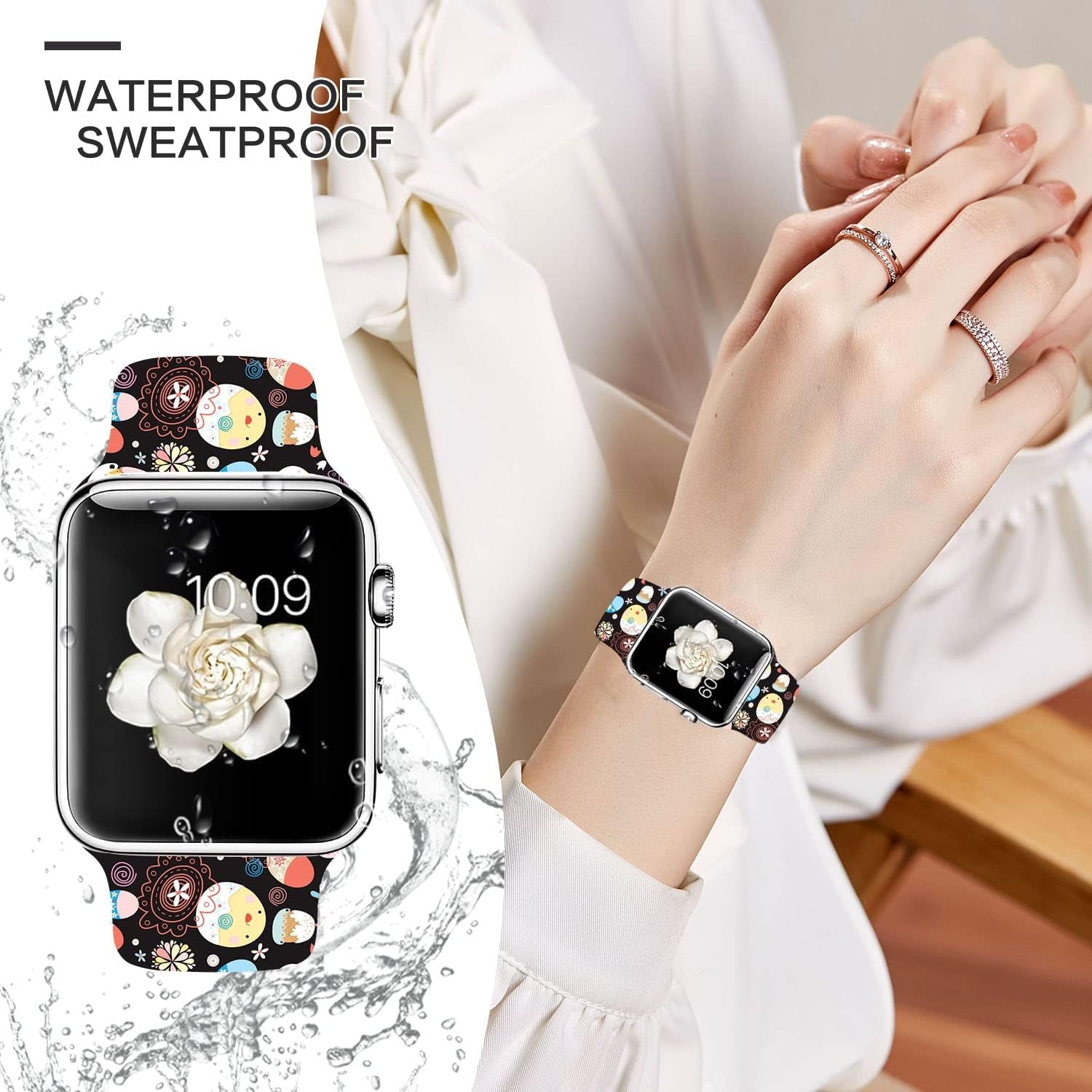 Watch Bands Compatible Apple Watch Band 38Mm 40Mm 41Mm 42Mm 44Mm 45Mm 49Mm 49Mm for Women Men, Adjustable Soft Silicone Replacement Smartwatch Wristband for Iwatch Series 8 8 7 6 5 4 3 2 1 SE SE  GEJPJGE   