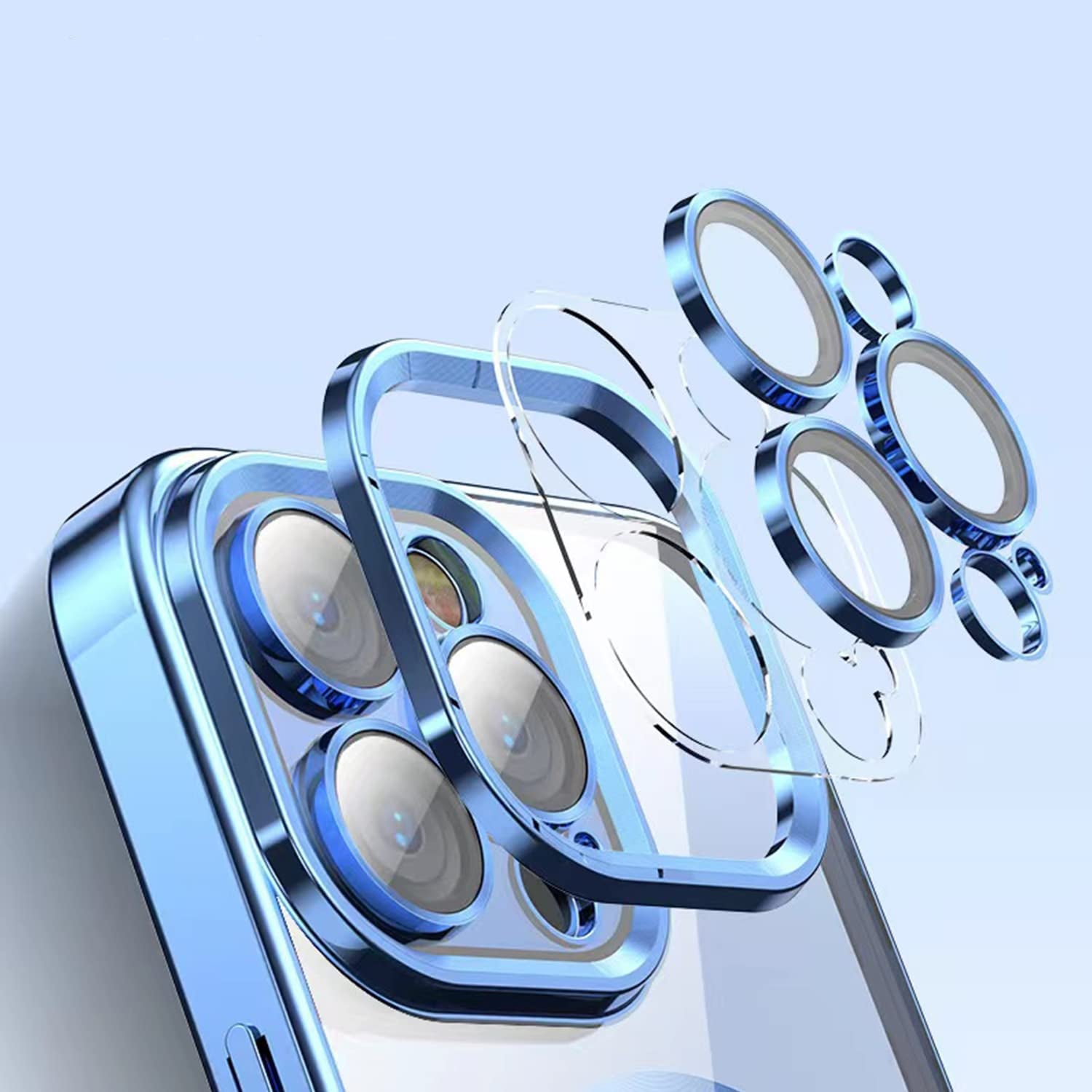 Misscase Iphone 14 Pro Magsafe Case with Camera Lens Protector, Full Protection Clear Magnetic Anti-Scratch Cover - Gold  Misscase   