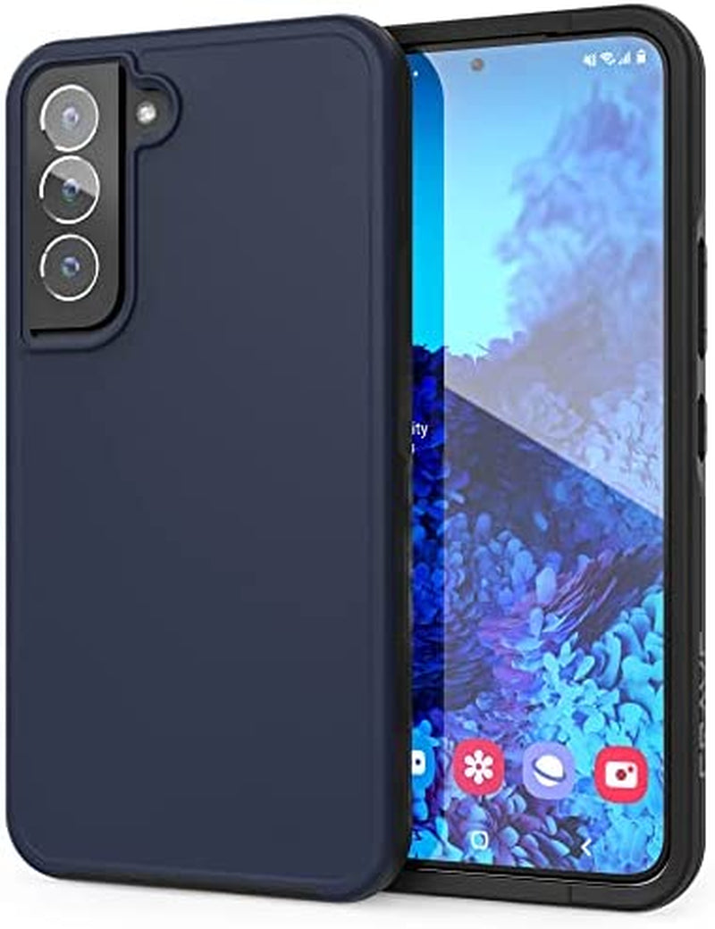 Crave Slim Guard for Galaxy S22 Case, Shockproof Case for Samsung Galaxy S22, S22 5G (6.1 Inch) - Blush  Crave Navy  