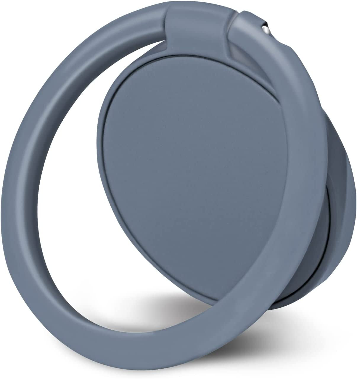 Naiadiy Zinc Alloy Cell Phone Ring Holder Finger Ring Stand, 360 Degree Rotation Kickstand Grip Holder (Square/Gold)  Naiadiy Circular/Grey  