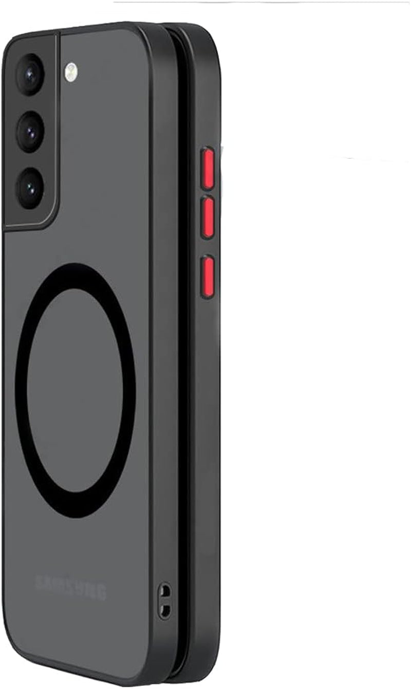 Doowear Galaxy S21+ plus Case Magnetic [Support Magsafe Charger] Wireless Anti-Scratch Shockproof Matte Clear Full Camera Protection Slim Thin Phone Cover Case for Samsung Galaxy S21+ Plus-Rose  Doowear Black  