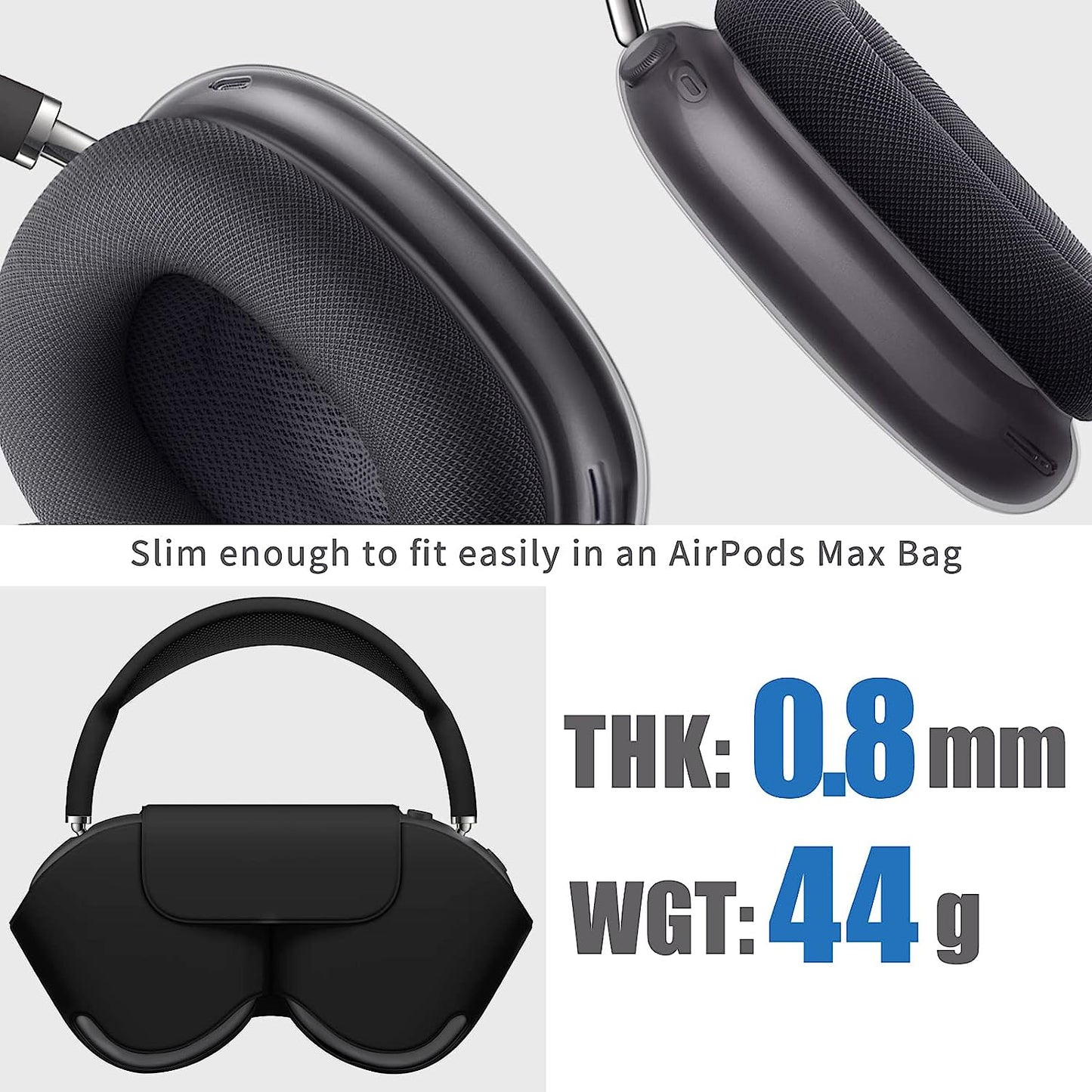 KOREDA for Airpod Max Case, Clear Soft TPU Anti-Scratch Protective Case Cover, No Yellowing Transparent Accessories for Apple Airpods Max (Clear Black)  KOREDA   