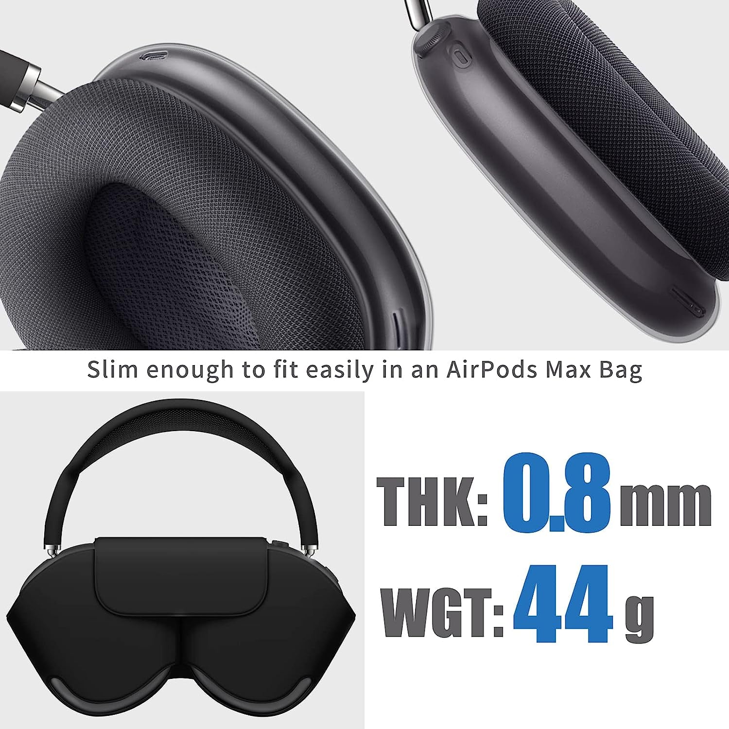 KOREDA for Airpod Max Case, Clear Soft TPU Anti-Scratch Protective Case Cover, No Yellowing Transparent Accessories for Apple Airpods Max (Clear Black)  KOREDA   