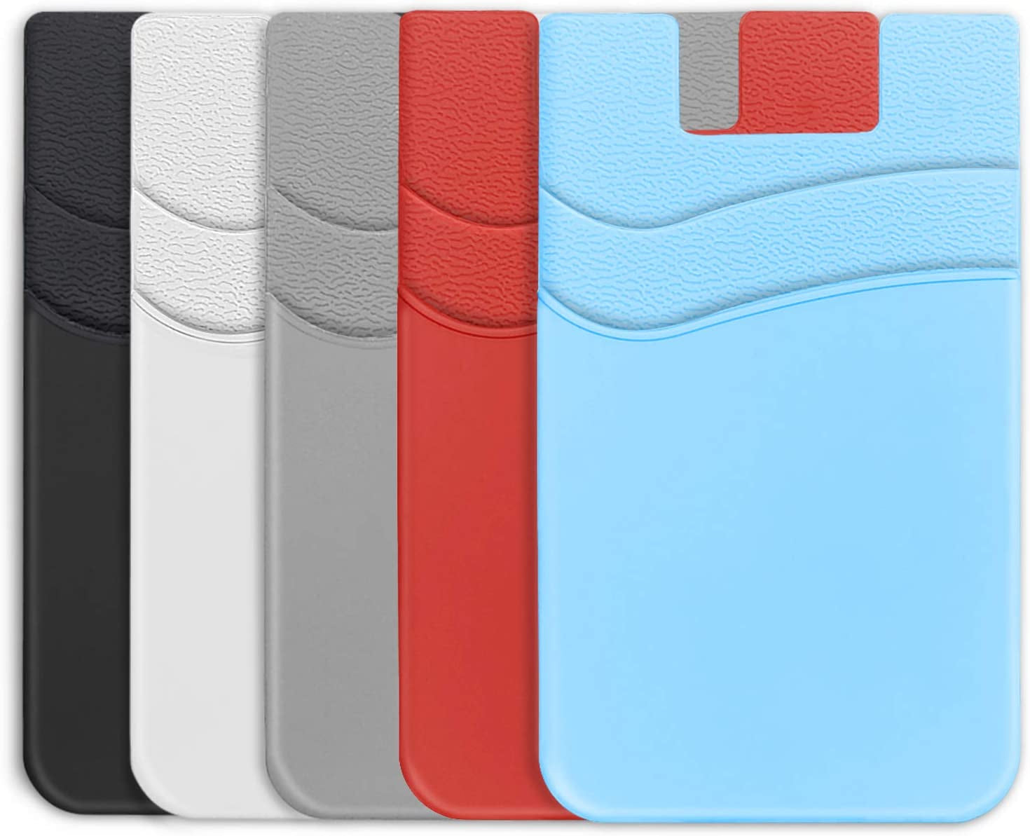 SHANSHUI Magnetic Wallet Compatible for Magsafe, Magnet Double Slots Phone Card Holder for Back of Phone Wallet Stick on Compatible for Iphone 14, Iphone 13, Iphone 12 Series & Magsafe Case  SHANSHUI Pink Black White Grey DarkBlue/5 PCS  