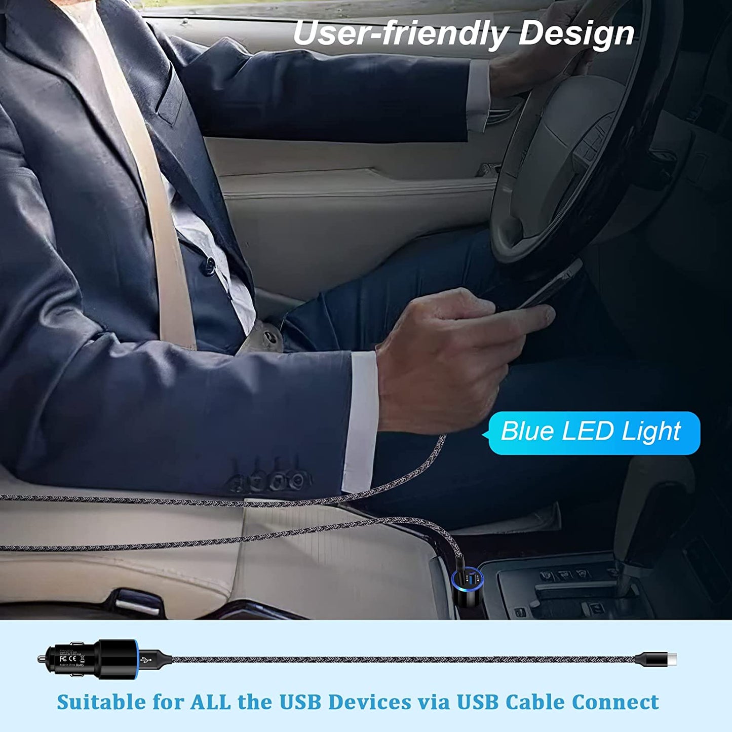 USB Car Charger, 2Pack 4.8A Fast Charging Dual Port USB Cigarette Lighter Adapter for Iphone 14 13 12 11 Pro Max SE XR X 8 7 6, Ipad, Samsung Galaxy S22 S21 S20 S10 S9 S8 S7 A10E A51,Android,Kindle  SHENZHEN SENJIN ELECTRONIC TECHNOLOGY CO.,LTD   