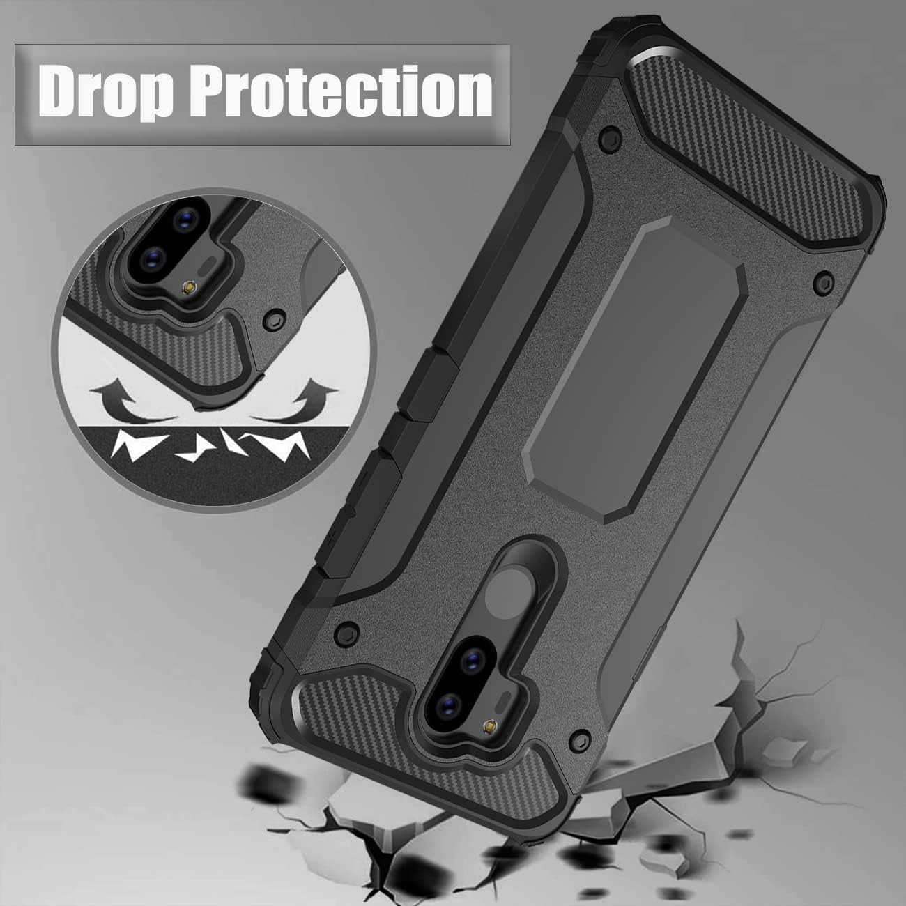 DFTCVBN Phone Case for LG G7/LG G7 Thinq/Lg G7+ Case, Dual Layer Protective Slim Hybrid Cell Phone Cover Shockproof Cases for Lg G7/G7 Thinq/G7Plus Case Black  DFTCVBN   