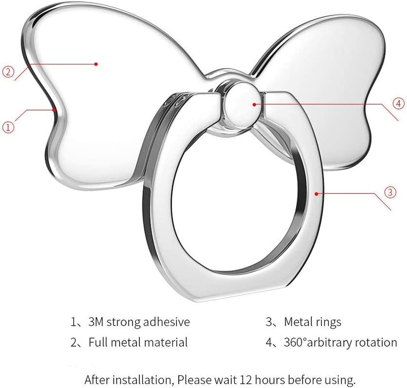 Pzoz Metal Cell Phone Finger Ring Stability Holder Back Stand Collapsible Hand Grip Knob Loop Car Mount Hook Kickstand 360 for Iphone Samsung Galaxy Mobile Cute Accessories (Silver)  pzoz   