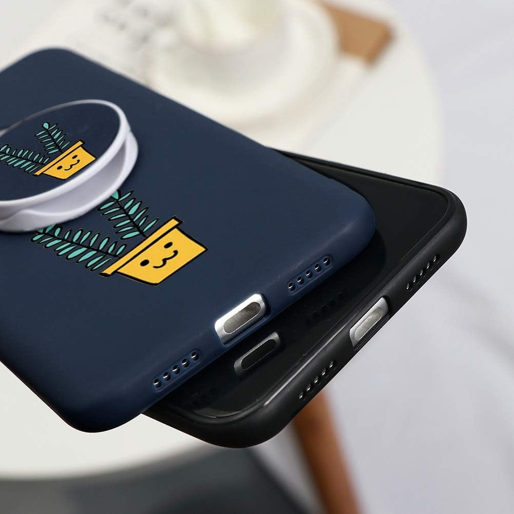 KAPUCTW for Xiaomi Redmi Note 7 Case with Stand Grip Holder Kickstand for Redmi Note 7 Slim Silicone Shockproof TPU Bumper Back Cover with Cute Marble Flower Design for Women,Black Daisy  KAPUCTW   