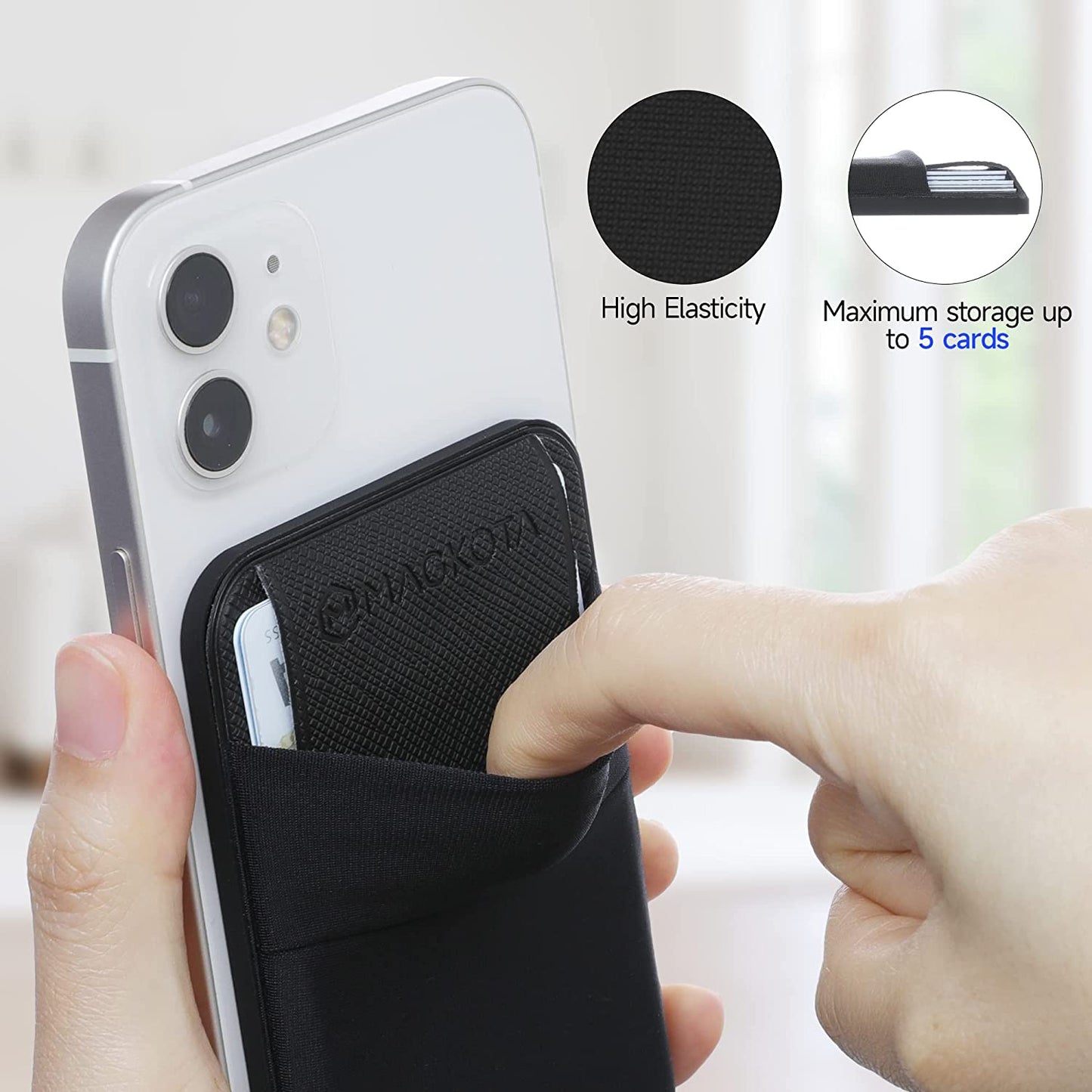 MAGKOTA Magsafe Wallet, Max 5 Cards, Compatible with Iphone 14 Pro Max/14 Pro/14 Plus/14/Iphone 13 Pro Max/13 Pro/13/Iphone 12/12 Pro/12 Pro Max, Detachable Magnetic Card Holder -2 Pockets Black  MAGKOTA   