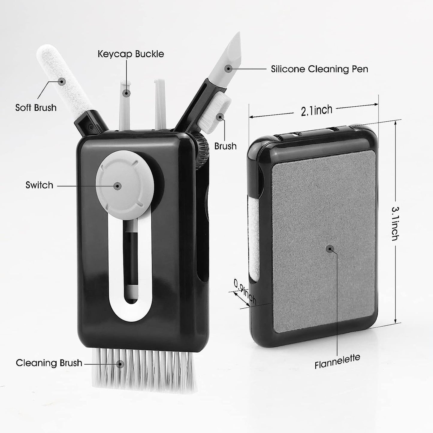 Airpod Cleaner Kit, Howkes 6 in 1 Keyboard Cleaning Kit with Key Puller, Electronic Cleaner Kit for Phone Computer Macbook Earbud, Portable All-In-One Cleaning Kit (Black)  Shenzhen Mackinpoint Technology Co.   