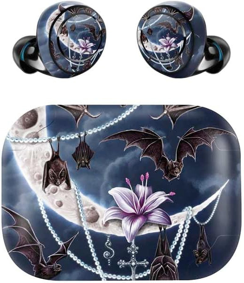 Skinit Decal Skin Compatible with Echo Buds - Officially Licensed Sarah Richter Gothic Moon with Bats and Flowers by Sarah Richter Design  Skinit   