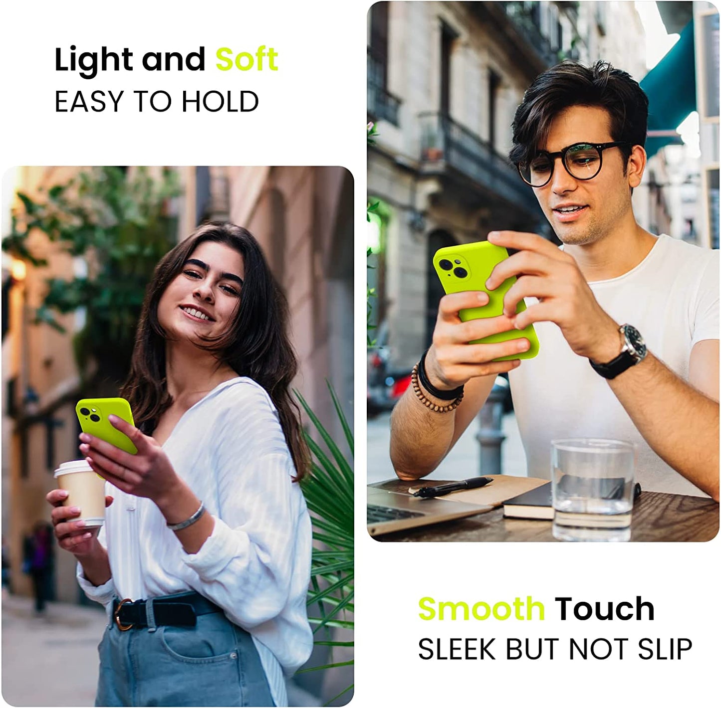 Firenova for Iphone 14 Case, Silicone Upgraded [Camera Protection] Phone Case with [2 Screen Protectors], Soft Anti-Scratch Microfiber Lining Inside, 6.1 Inch, Fluorescent Green  FireNova   